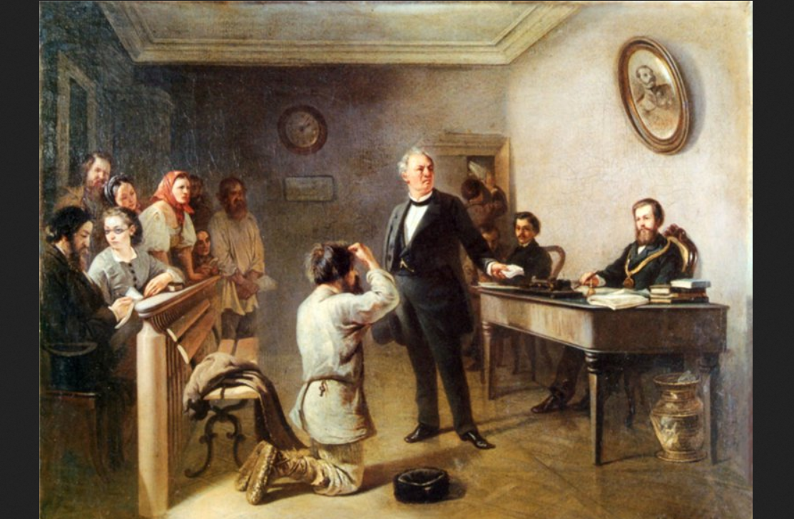 А.М. Волков. "В суде". 1867 г.