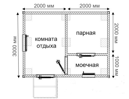 Баня 3х4 # Теплый предбанник # С беседкой