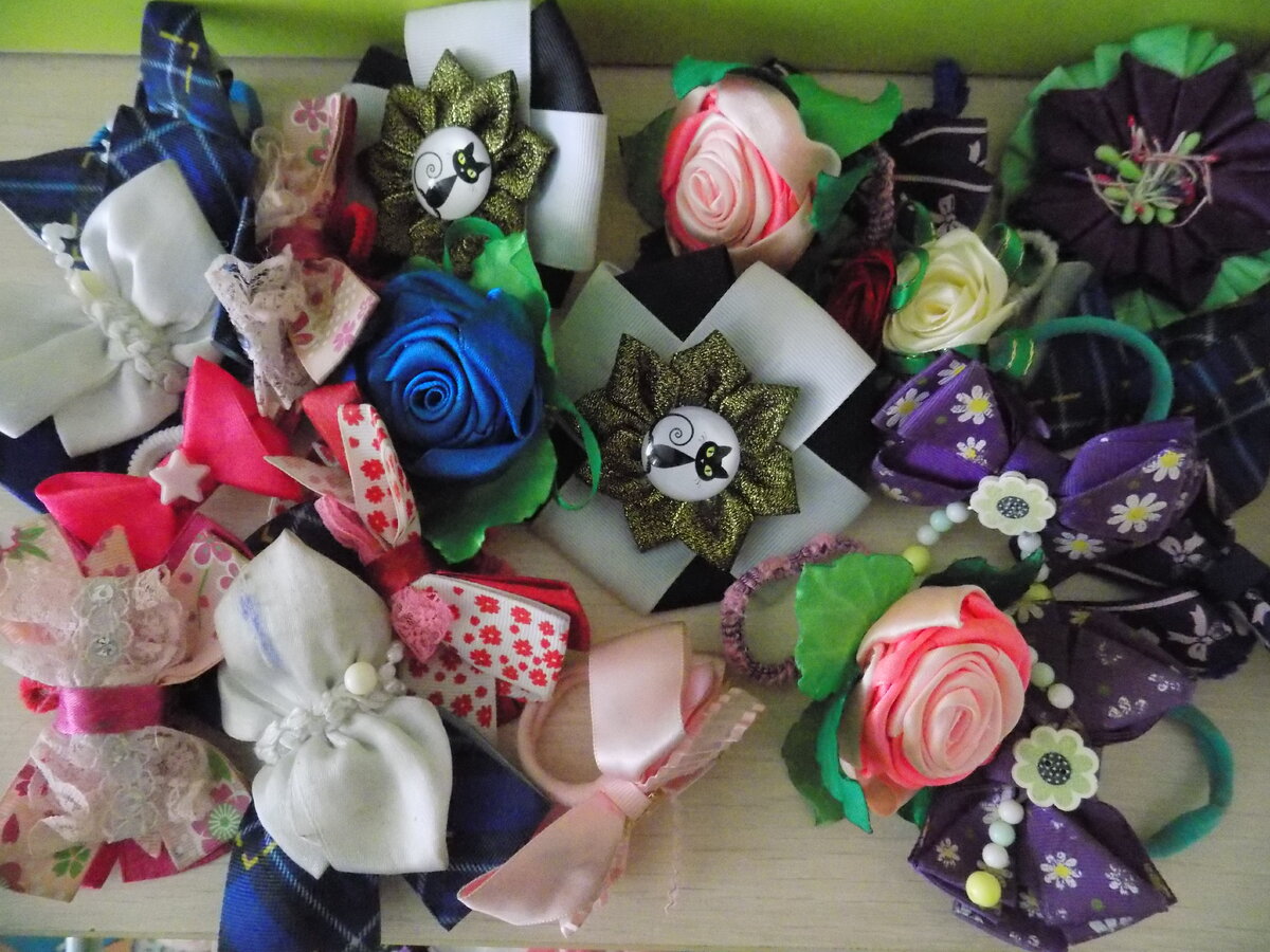 как ухаживать за бантиками для волос канзаши фото