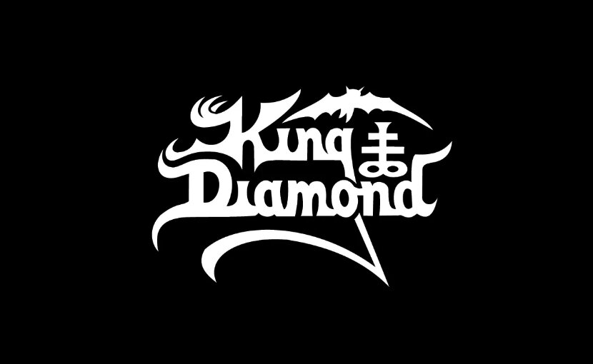 Логотип группы King Diamond с неизменной летучей мышью и патриаршим крестом, установленном на математическом символе бесконечности