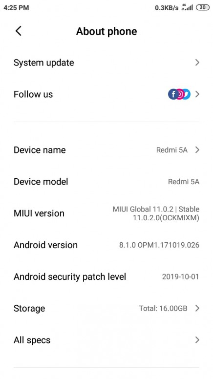 Glogal MIUI for Redmi A5