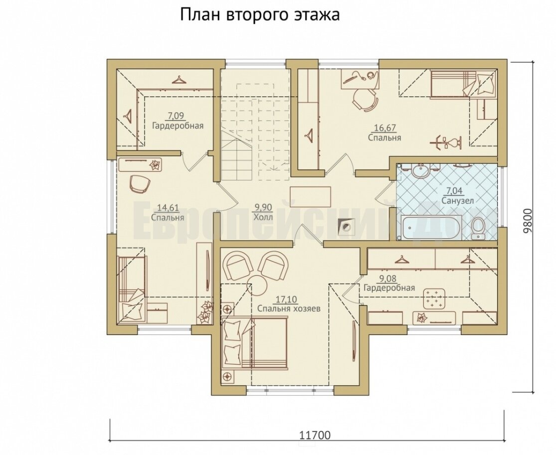 Комфортный и респектабельный проект с 3 спальнями и кабинетом