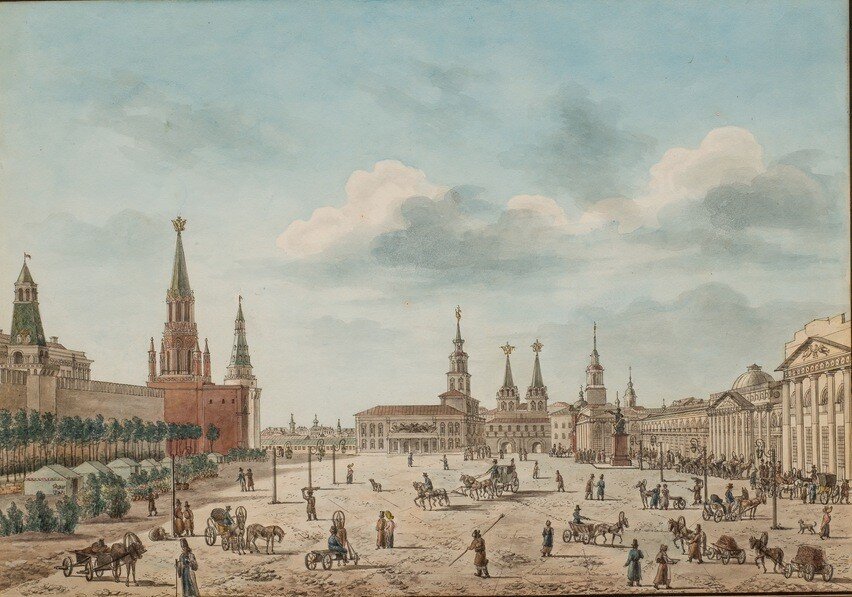 Москва 1814 года. Ансамбль красной площади Бове. Красная площадь 1812. Реконструкция красной площади Бове.