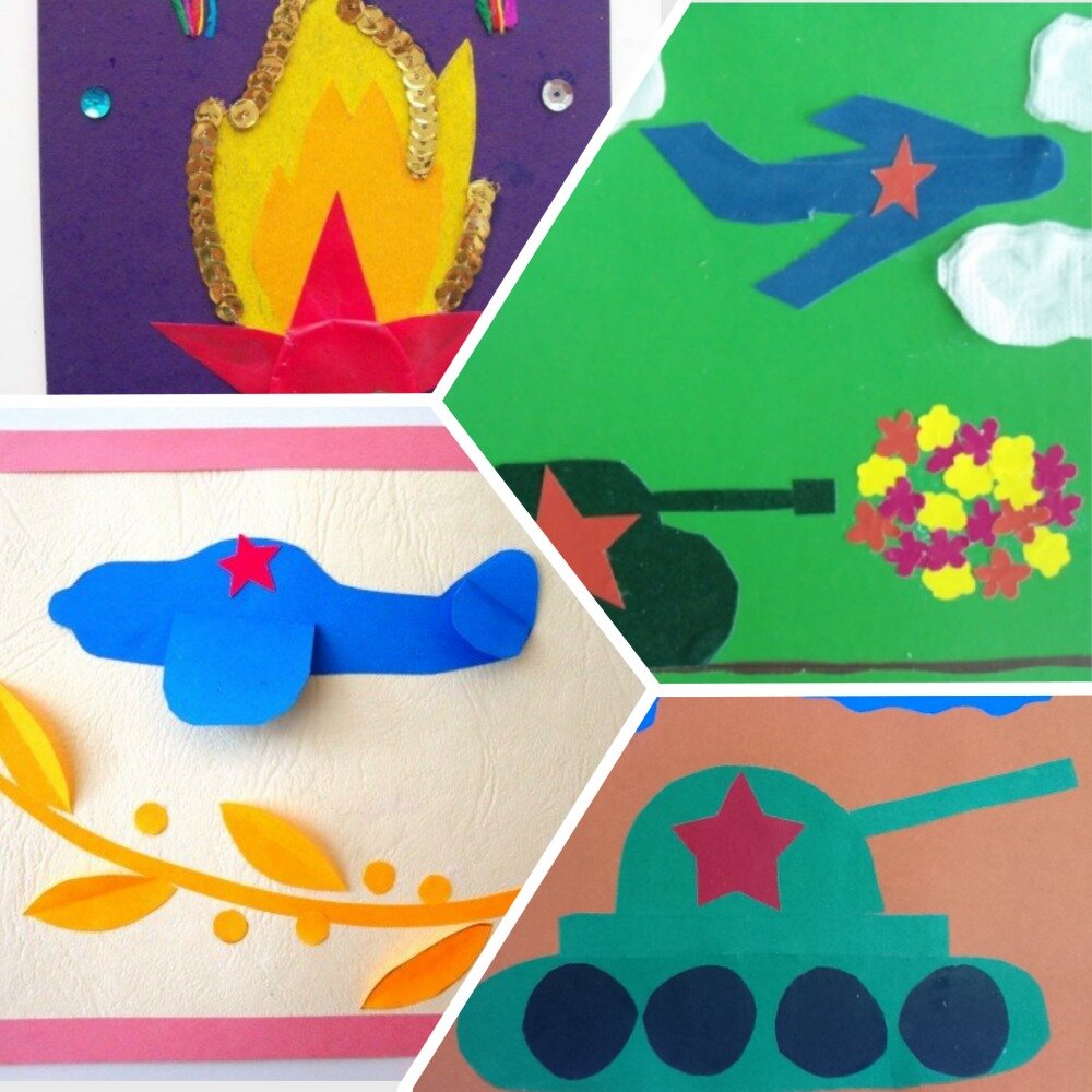 Подобные поделки чаще всего делают в детском саду к военным праздникам (23 февраля, день Победы) Источник фото для коллажа Яндекс-картинки.