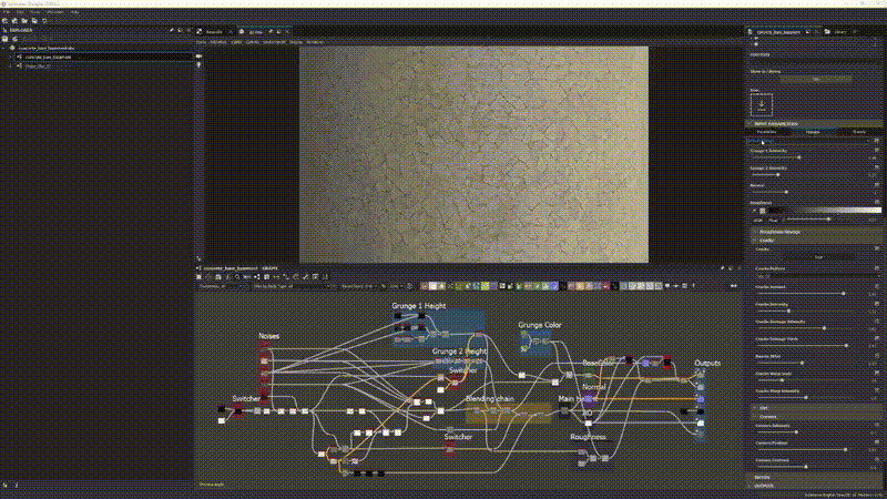 Пример одного из процедурных материалов, созданный в Substance Designer 