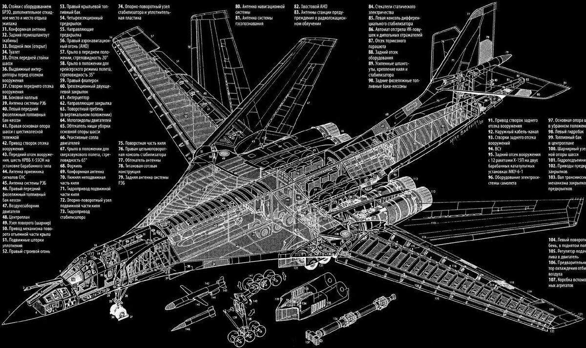 Принципиальная схема ТУ-160