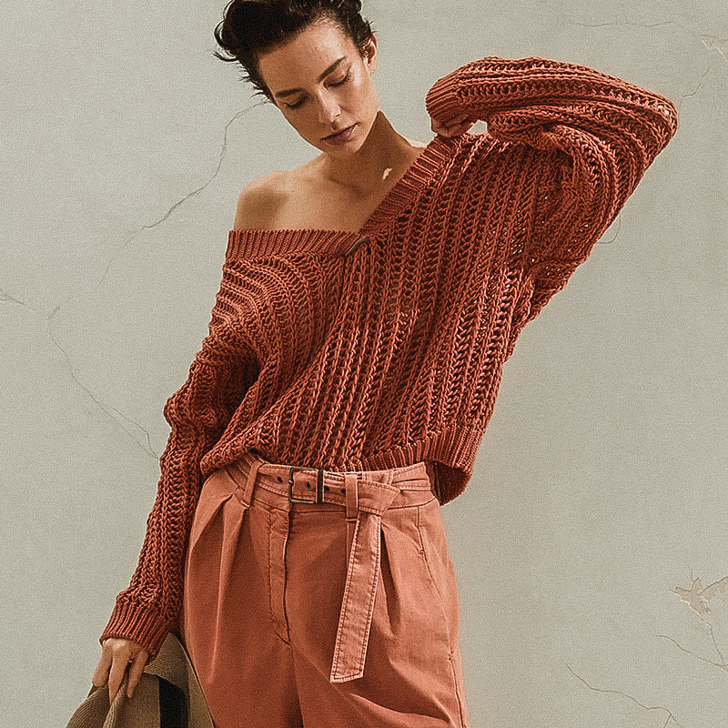 Пуловер с простым узором: не патентная резинка