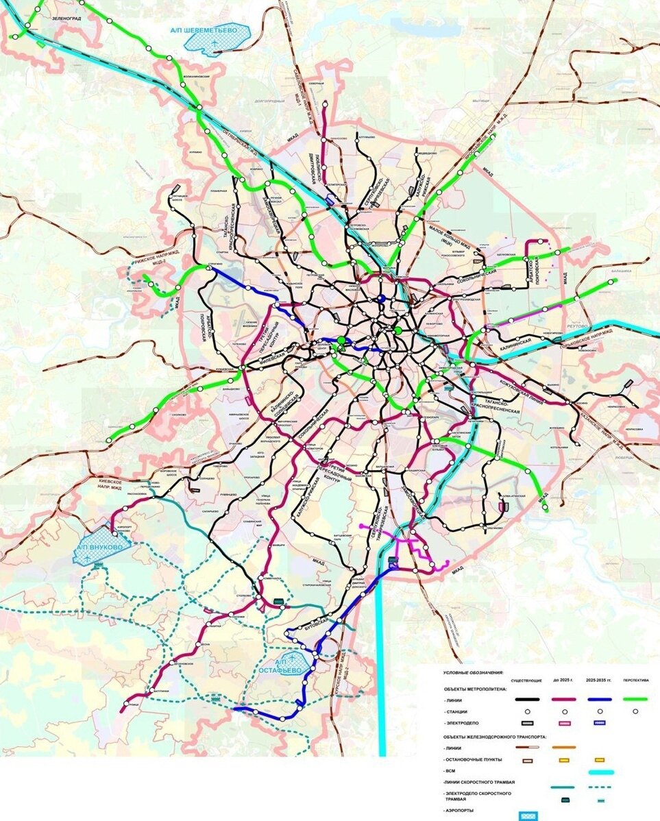 Карта нового метро до 2025