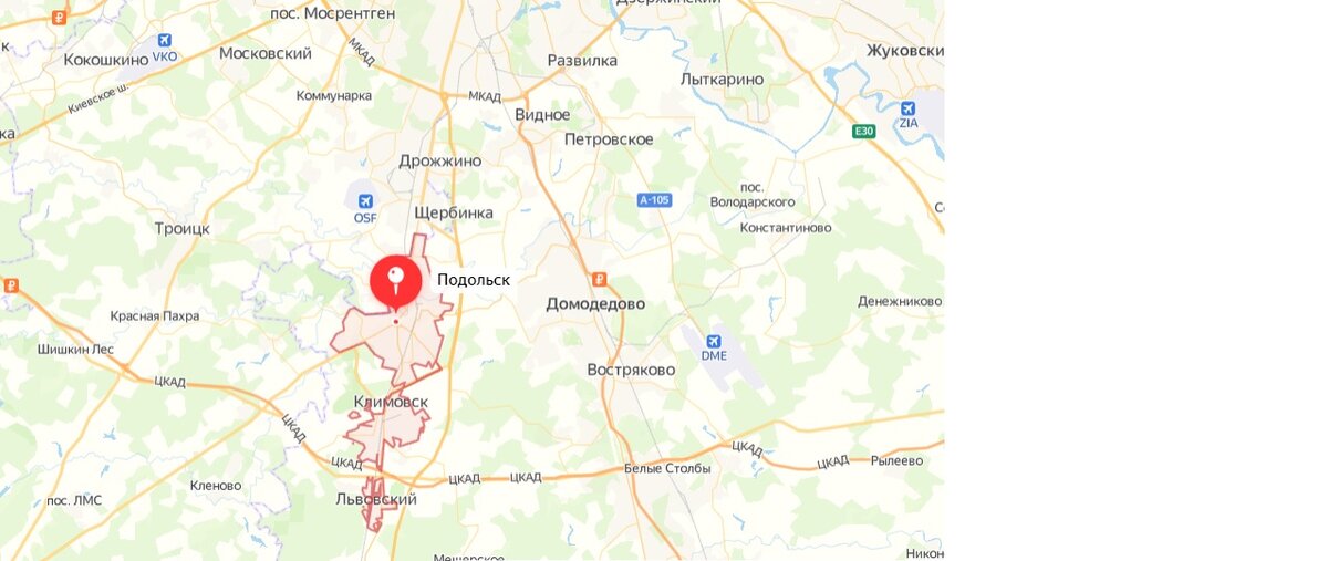 Подольск на карте