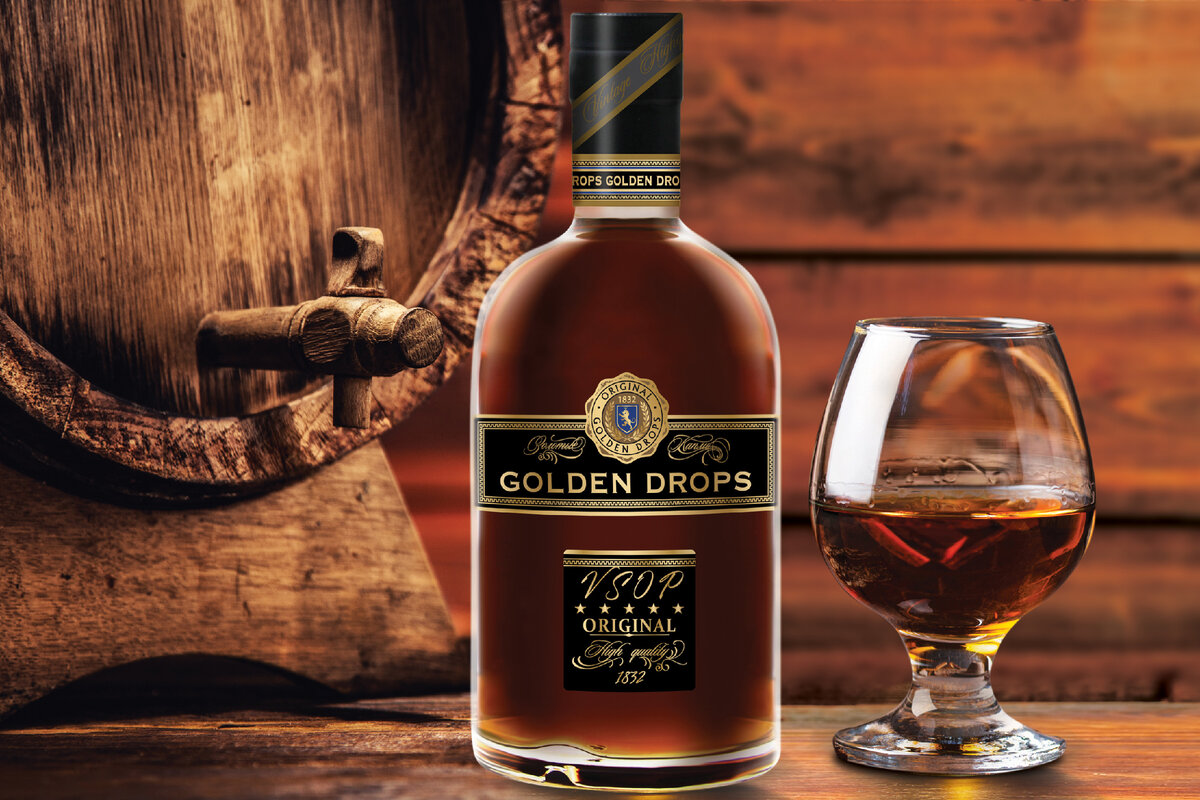 Российский коньяк Golden Drops