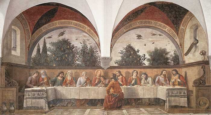 Доменико Гирландайо. Тайная вечеря. 1480. Источник: http://www.travelingintuscany.com/art/ghirlandaio/lastsupperfrescoes.htm