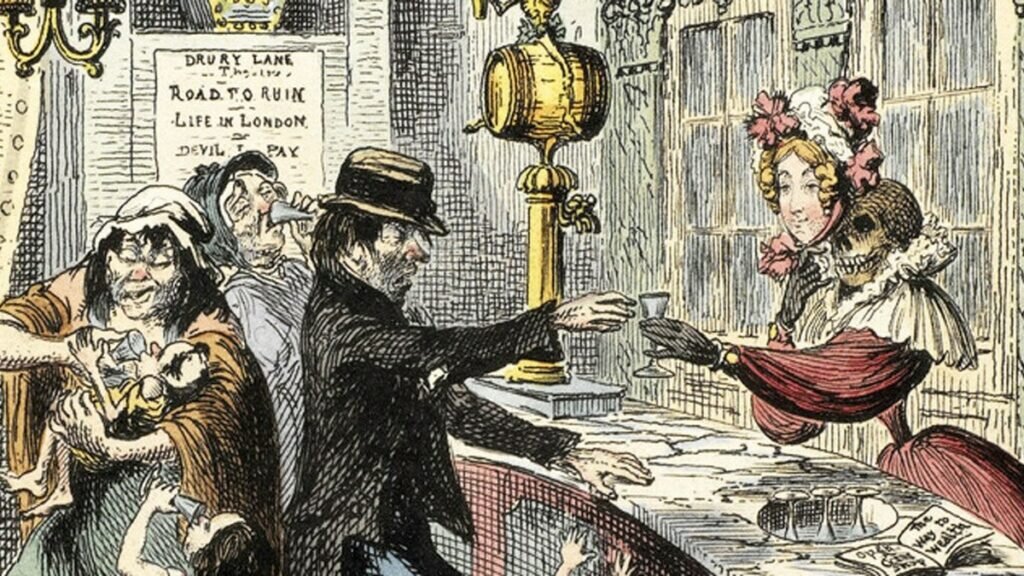 В Англии 17 века, джин пли от мала до велика