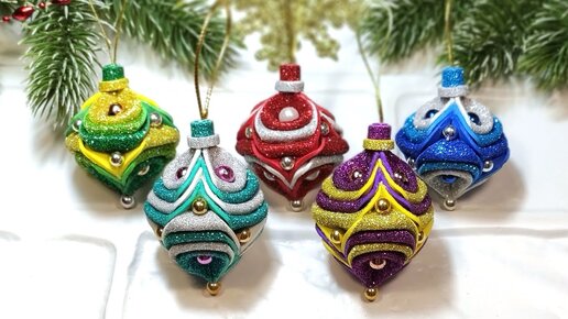 Игрушки на ёлку своими руками, новогодние фонарики из фоамирана 🎄 DIY Christmas ornaments