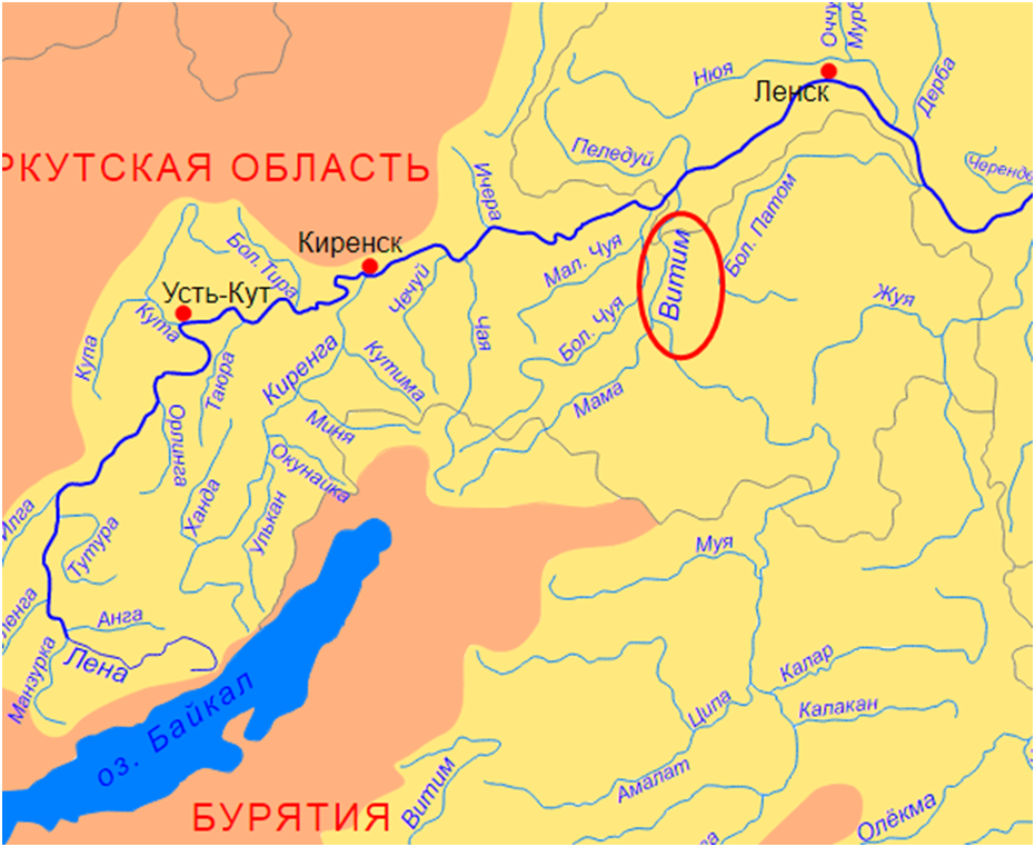 Где протекает река лена