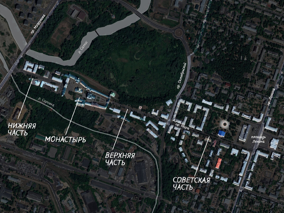 План-схема проспекта Мира и окружающей застройки