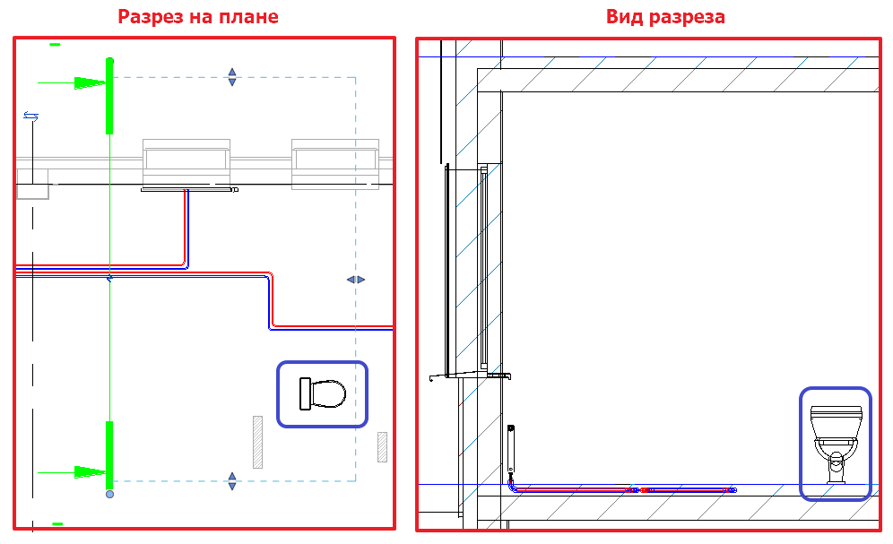 Ревит разрез не отображается на плане