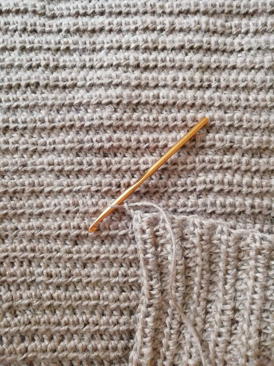 В процессе вязания