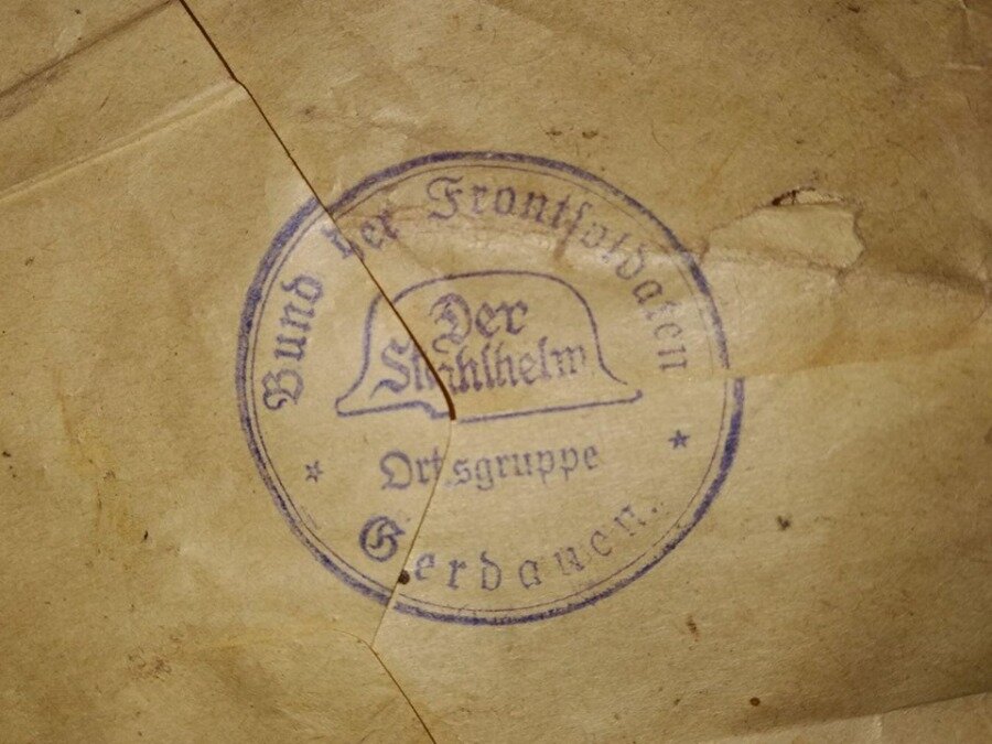 «Штальхельмовская» печать на найденном письме. 