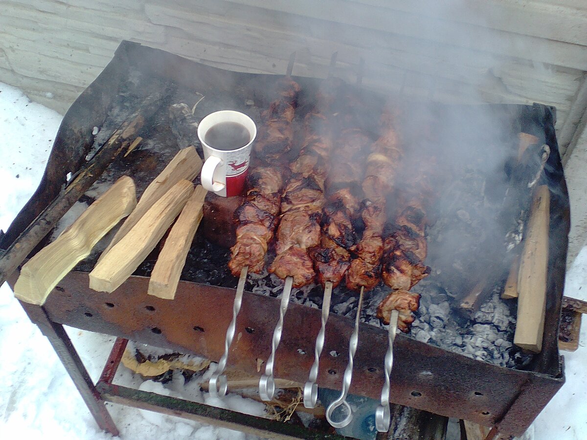 Шашлык на крещенские морозы - объедение! 