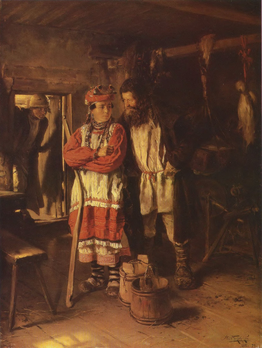 Картина В. Е. Маковского «Свёкор», 1888 год