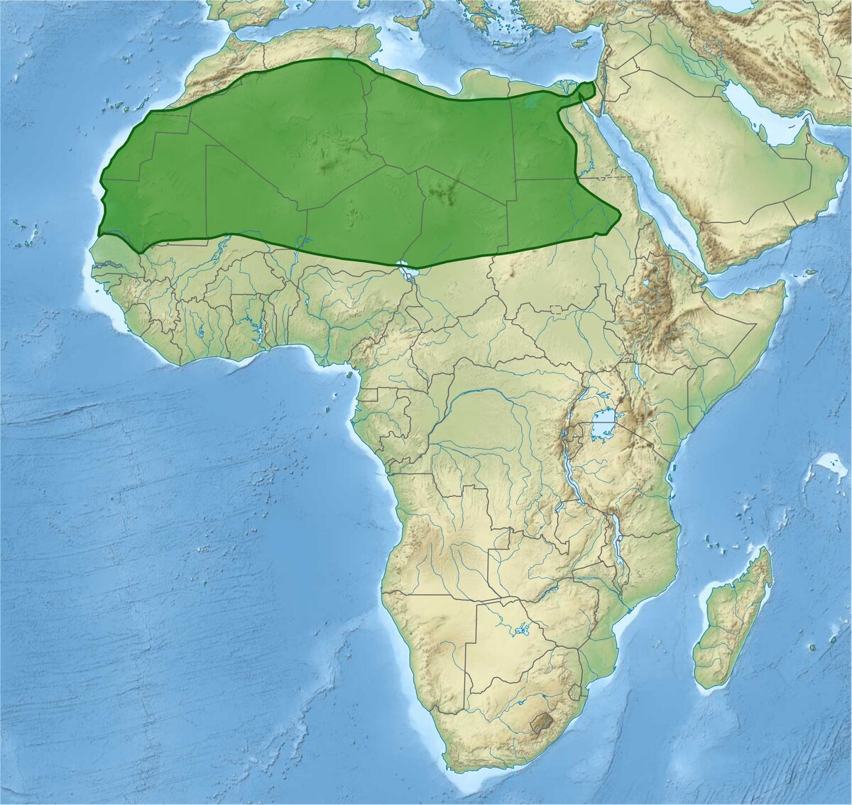 Карта: Западная Сахара, Африка