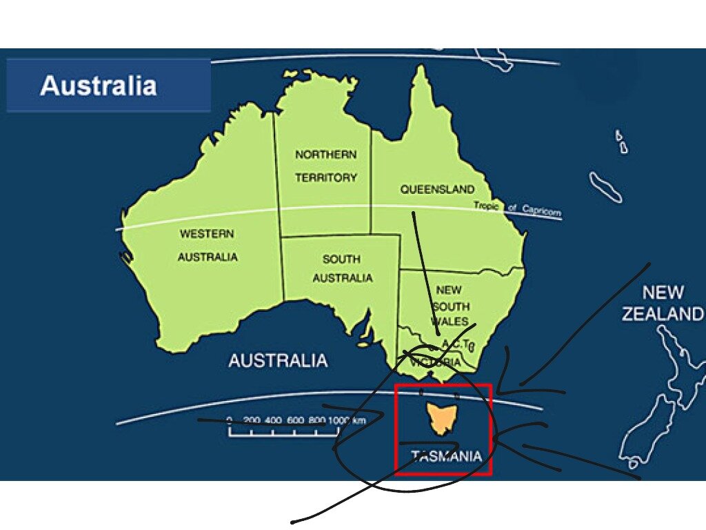 Тасмания карта австралии