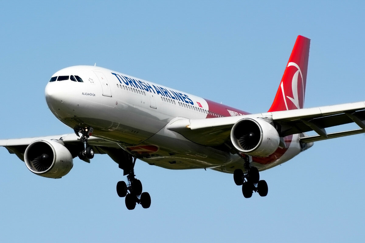 "Самолет авиакомпании Turkish airlines". Изображение взято из открытых источников internet