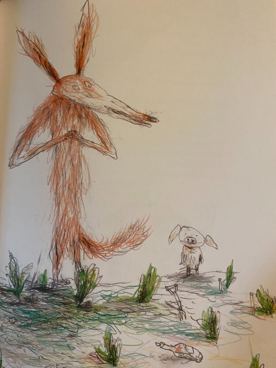 Иллюстрации из книги «Акулиска Враг Редиски и другие истории о Лисе и поросёнке»