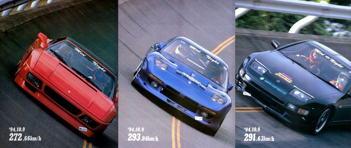 Автомобили членов MidNight Club на замерах максимальной скорости