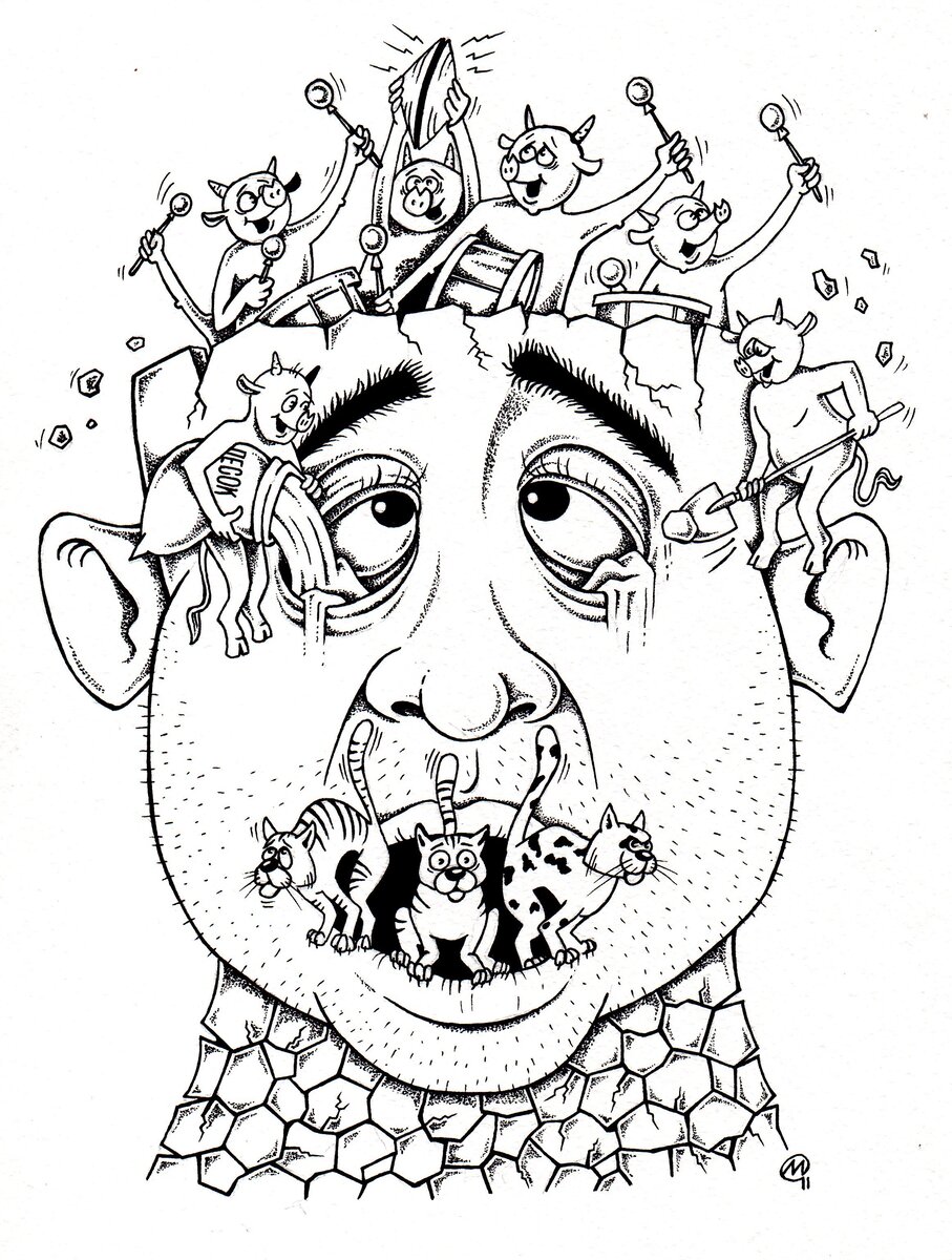 карикатура "Похмелье".