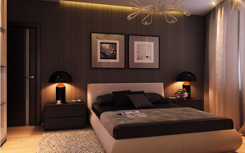 Спальня в коричневых тонах: 100 стильных сочетаний