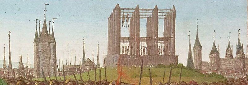 Монфокон. Миниатюра Жана Фуке из Больших Французских хроник