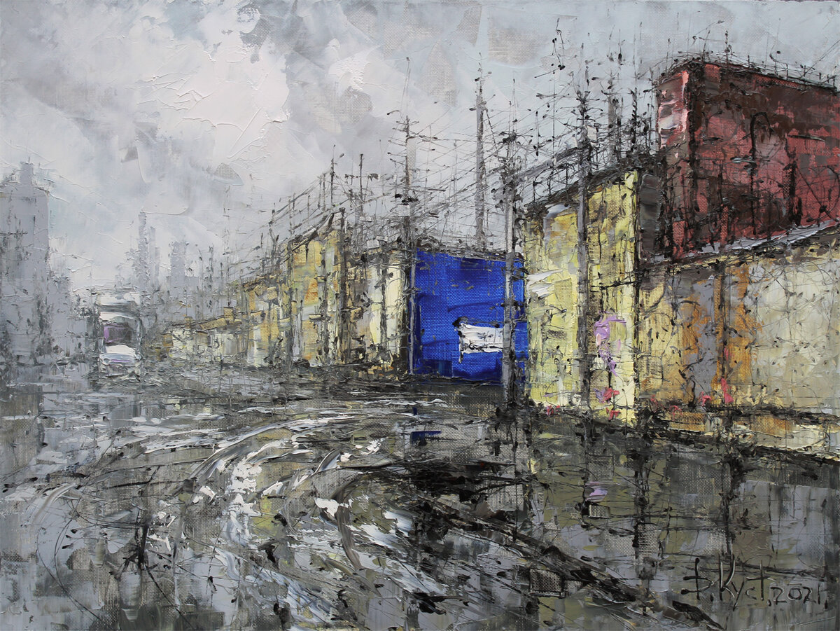 Дмитрий Кустанович. Синие ворота, 60x80 см, 2021