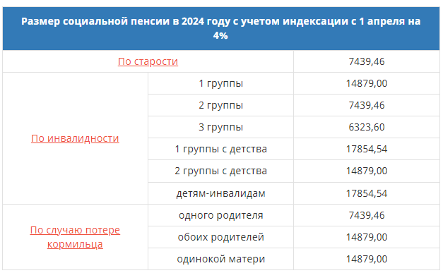 Социальная пенсия в россии в 2024 размер