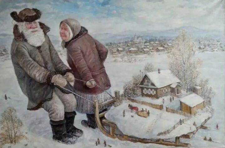 Баранов Леонид Павлович (род. 1955). Из цикла картин "Жили-были дед да баба".