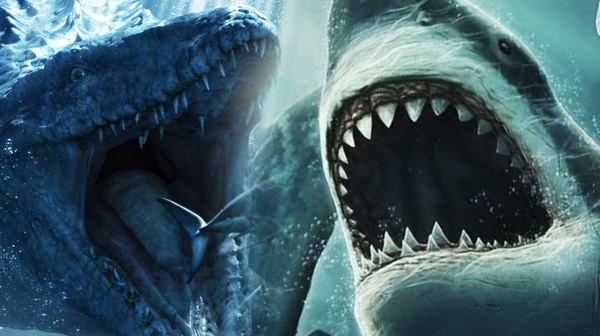 Мозазавр vs Мегалодон - кто же победит? 