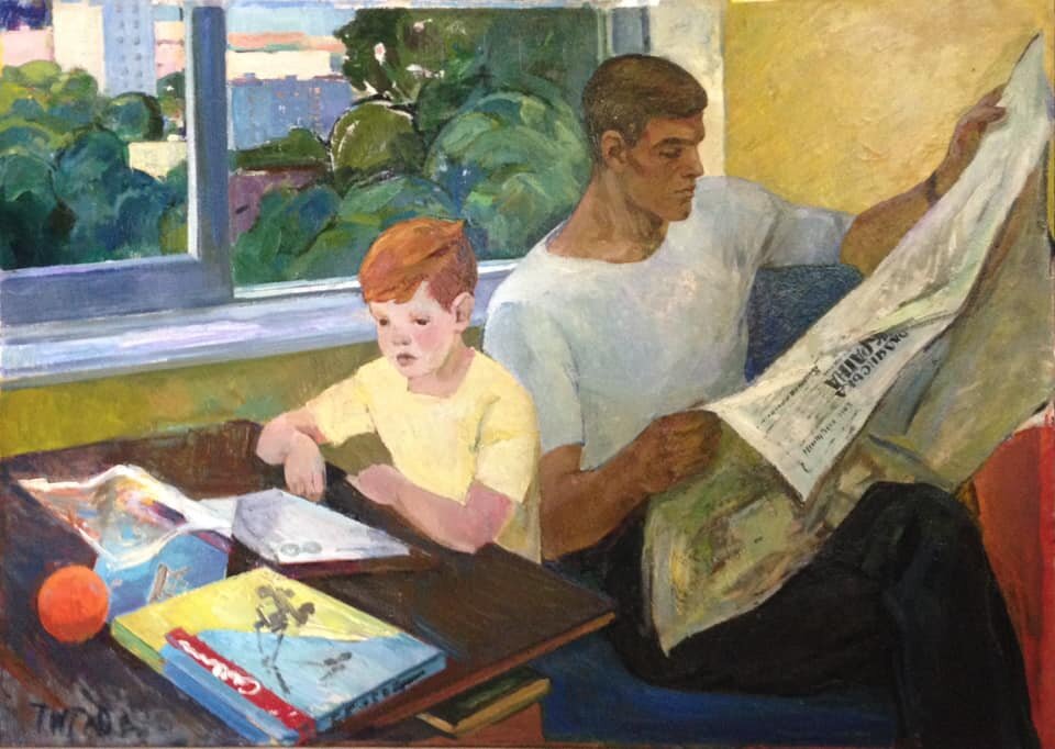 «Отец и сын». Художник: Ольга Геннадьевна Титова. 1970-е гг.