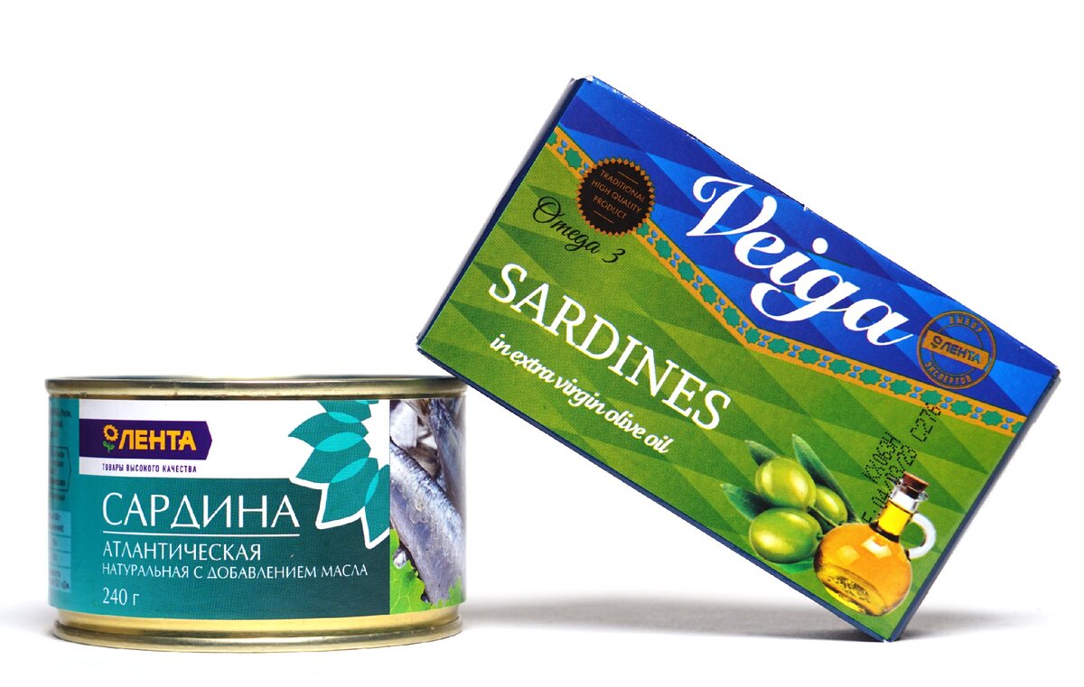 Как видно, и те , и другие консервы изготовлены по заказу торговой сети "Лента" 