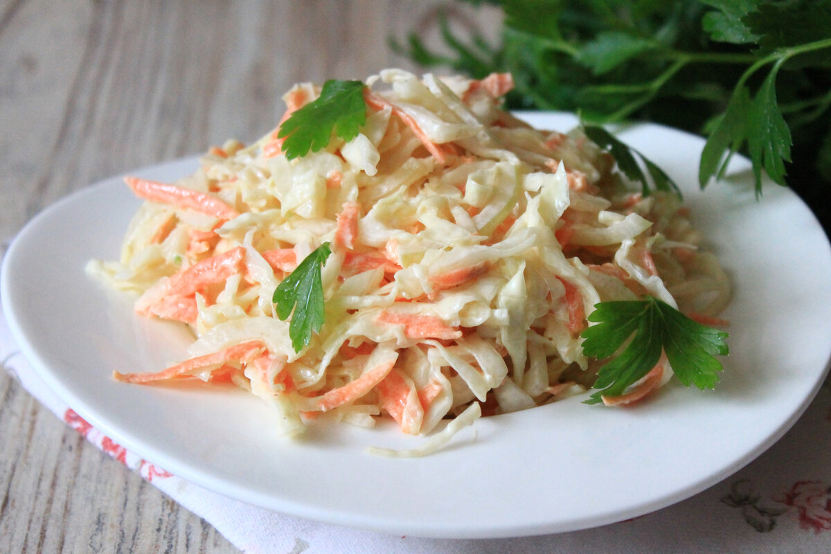 Салат с капустой и морковью как в столовой рецепт с фото