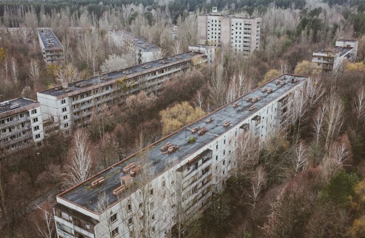 Фото. Чернобыль после аварии