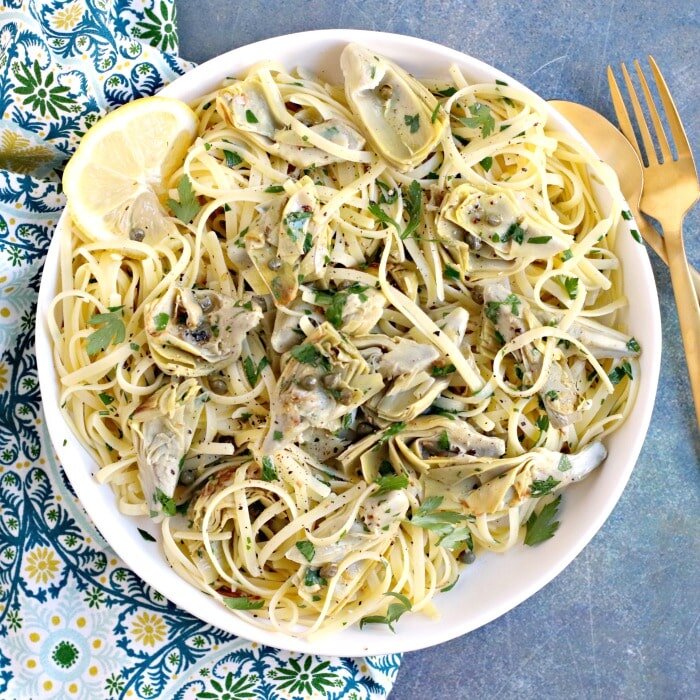 паста с лимоном и артишоками