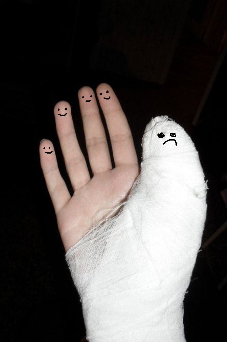 Для простоты расчетов пусть это будет большой палец правой руки.