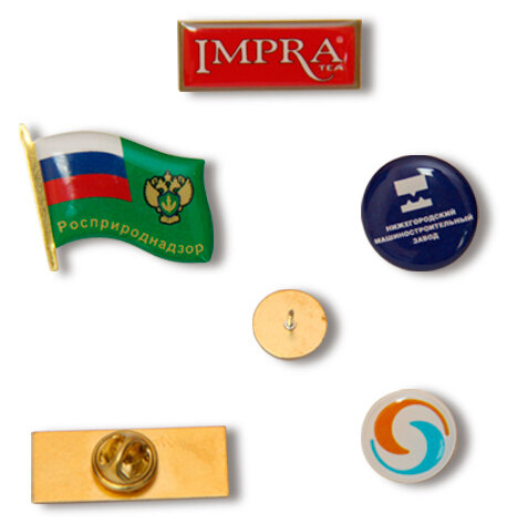 Значки с заливкой смолой на металлической основе