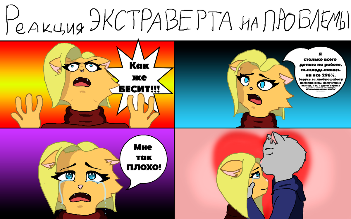 Реакция экстраверта на проблемы