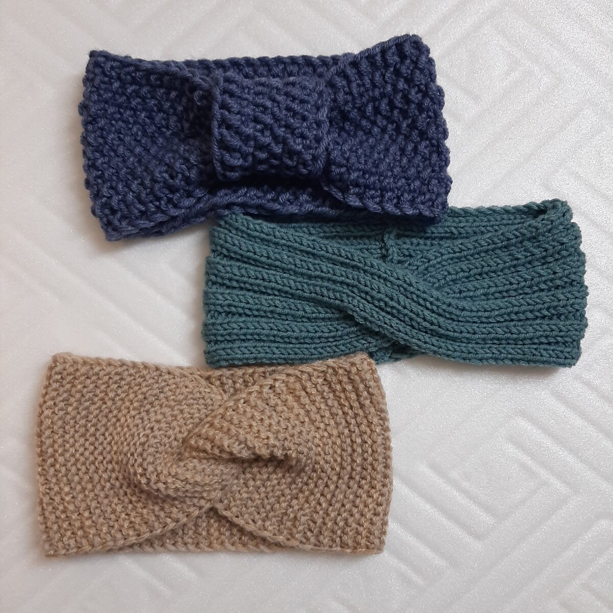 3 модели вязаных повязок "а-ля тюрбан"
