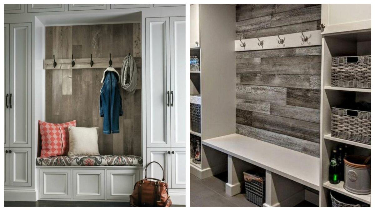 Примеры прихожей с ламинатом на стене