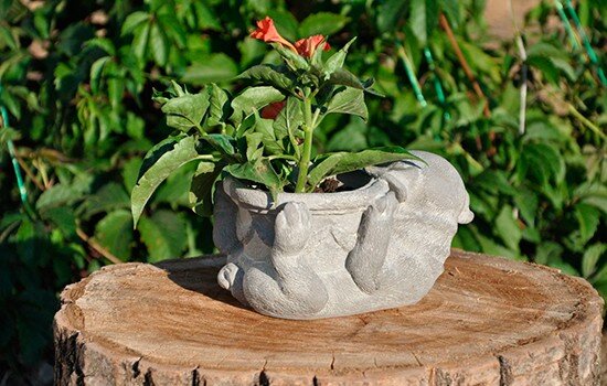 Кашпо пенёк из старого ведра и ненужных вещей | DIY flower pot