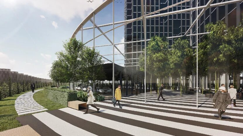 Территория iCity с приватным ландшафтным парком