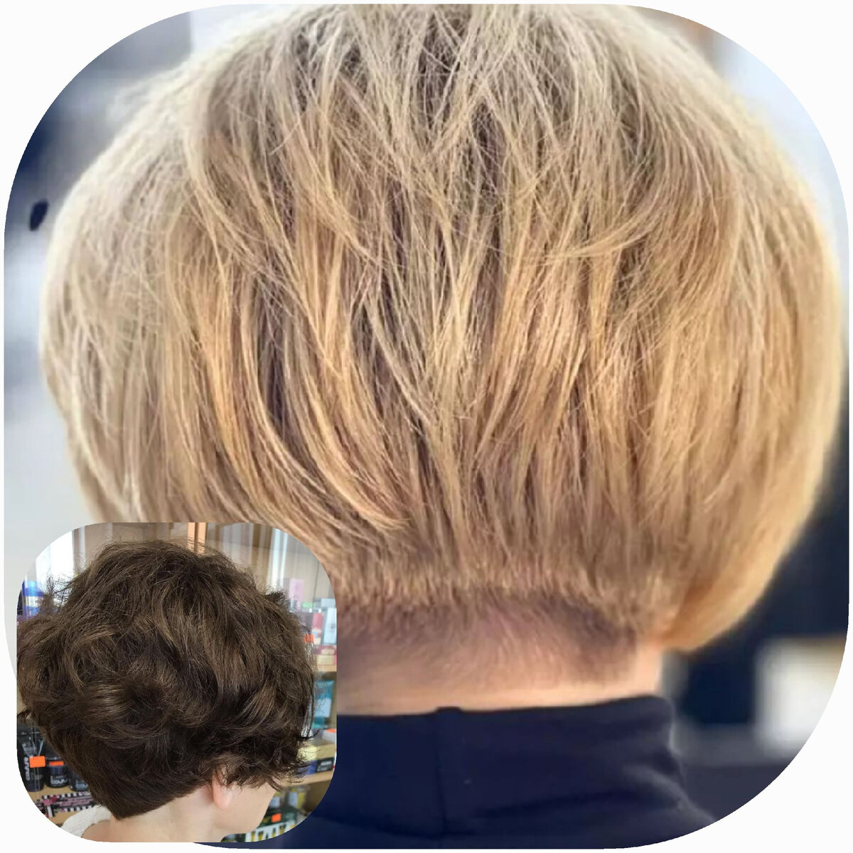 Каре на ножке могут быть разными. Ножка-это видимый переход между длина и волос на разных уровнях затылка. 