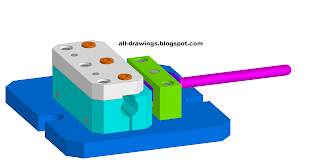 3D модель и чертежи кондуктора для сверления трех отверстий в трубе